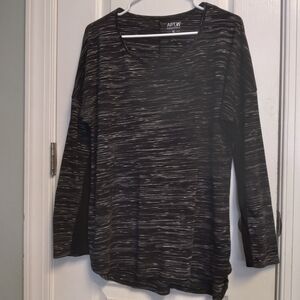 APT. 9 Black & Heathered Gray Long Sleeve Tee Womens XL Casual Everyday Wear